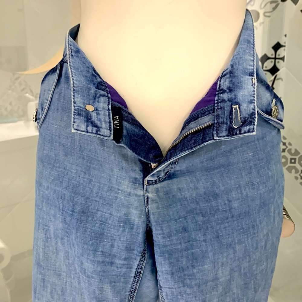 RARE Escada Sport Tina Linen&Cotton Blend Drawstring Jeans